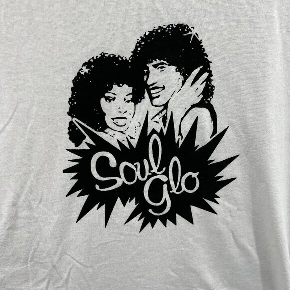 Soul Glo Womens Top Large White Coming to America Parody 80s Retro Tee Shirt - Picture 3 of 9